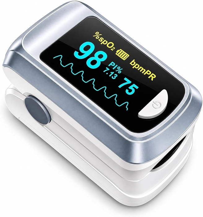 Fingertip Pulse Oximeter Blood Oxygen Saturation Monitor with OLED Screen