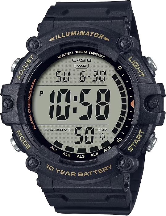 Casio Men's AE-1500WH-1AV Digital Sports Watch, 100M Water Resistant, Black Band