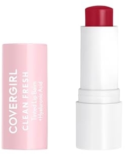 CoverGirl Clean Fresh Tinted Lip Balm, Vegan, Hydrating, Cherry-Ish, 1 Count