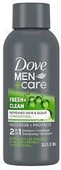 Dove Men Fresh & Clean 2 in 1 Shampoo & Conditioner Travel Size 3oz