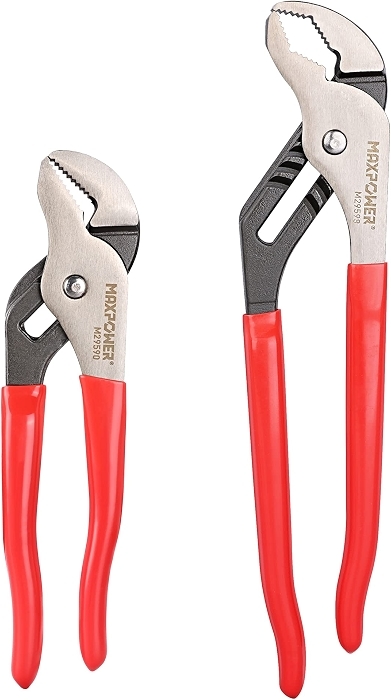 MAXPOWER Groove Joint Pliers Set, 8 inch and 12 inch Quick Adjustable V Jaw