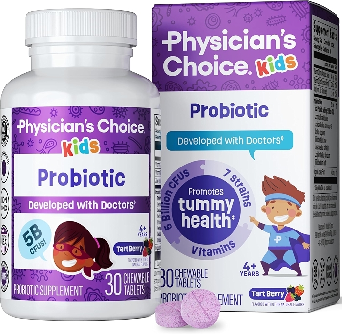 Physician's CHOICE Probiotics for Kids - 7 Strains, Organic Prebiotics, No Sugar