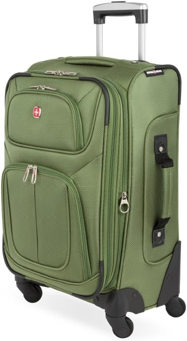 SwissGear Sion Softside Expandable Spinner Luggage, Evergreen, Carry-On