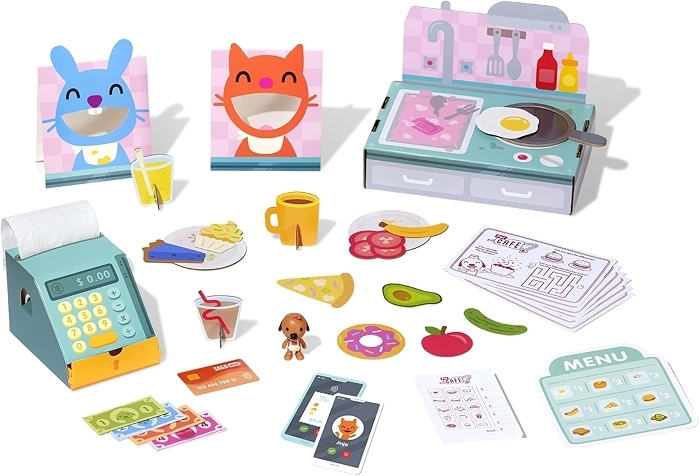 Sago Mini Pet Cafe Activity Box with Pretend Play Kitchen Toys, Ages 3+