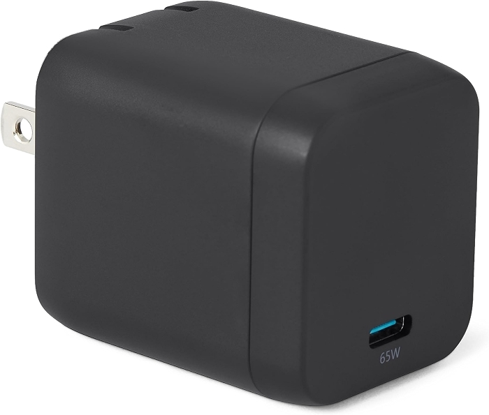 Amazon Basics 65W Fast Charging USB-C GaN Wall Charger, 1-Port PD 3.1, Black