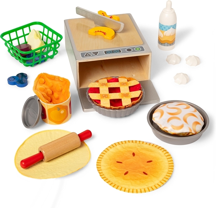 Melissa & Doug Make and Bake Pies Pretend Play Food Set with Wooden Oven