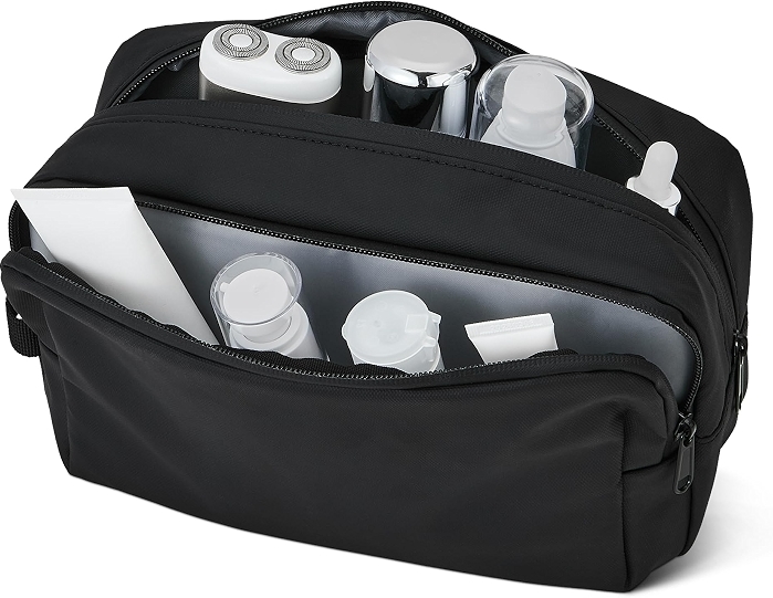 Amazon Essentials Large Travel Toiletry Bag, Dopp Kit, 10.2" L, Black