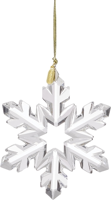 Lenox 2025 Optic Snowflake Ornament, Glass, Gold Cord for Hanging, 1 Piece