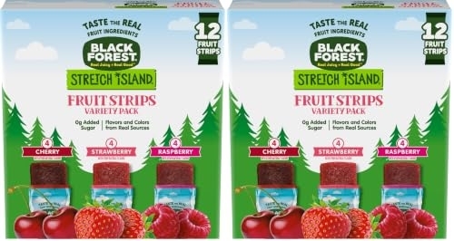 Black Forest Stretch Island Fruit Strips Variety Pack, 12 Count (Pack of 2)
