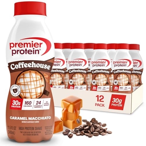Premier Protein COFFEEHOUSE 30g Protein Shake, Caramel Macchiato, 12 Pack