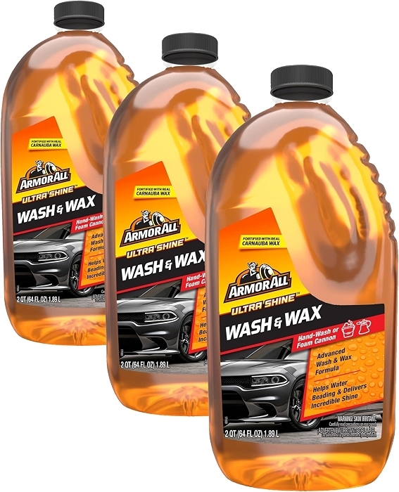 Armor All Ultra Shine Car Wash and Wax, 64 Fl Oz Each, Pack of 3