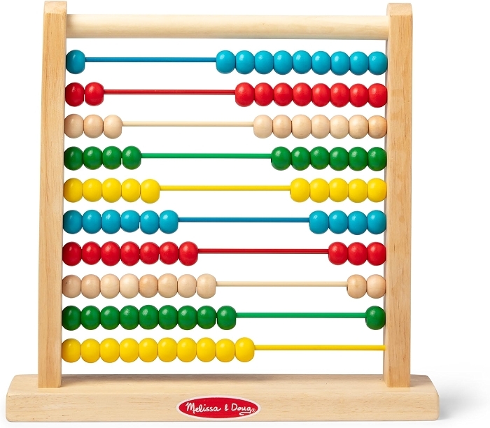 Melissa & Doug Abacus Classic Wooden Toy with 100 Colorful Beads
