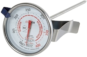 Winco 2-Inch Dial Deep Fry/Candy Thermometer with 5-Inch Probe