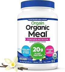 Orgain Organic 20g Vegan Protein Powder, Vanilla Bean, 2.01 lb, Gluten Free