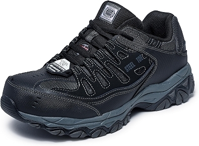 Skechers Men's Cankton Steel Toe Shoe, Electrical Hazard Rated, Memory Foam, Size 10