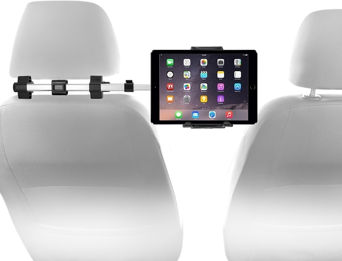 Macally Tablet Holder for Car Headrest - Adjustable iPad Mount, Fits 4.7-12.9" Devices