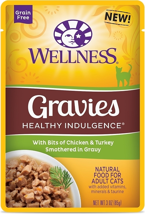 Wellness Healthy Indulgence Grain Free Wet Cat Food, Chicken & Turkey, 24 Pouches