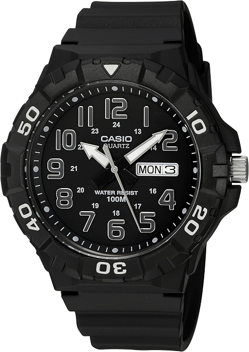 Casio MRW200H Men's Analog Watch, Sporty Design, 100m Water Resistant, Date Display