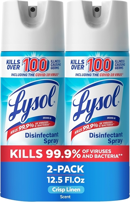 Lysol Disinfectant Spray, Sanitizer, Crisp Linen, 12.5 oz, 2 Pack