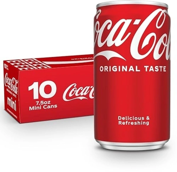 Coca-Cola Soda Mini Cans, 7.5 fl oz, 10 Pack