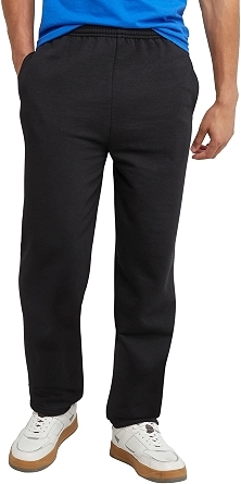 Hanes Men's EcoSmart Open Leg Pant with Pockets, black, XL