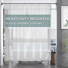 AmazerBath Clear Shower Curtain, Heavy Duty 8G, 72x72 Inches, 12 Grommets