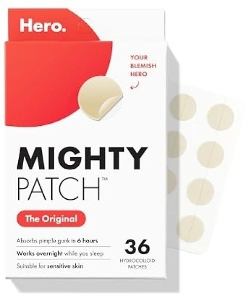 Mighty Patch Hero Cosmetics Original Nighttime Acne Pimple Patches, 36 Ct