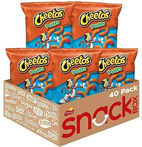 Cheetos Cheese Flavored Snacks, Puffs, 0.875 Ounce (Pack of 40)