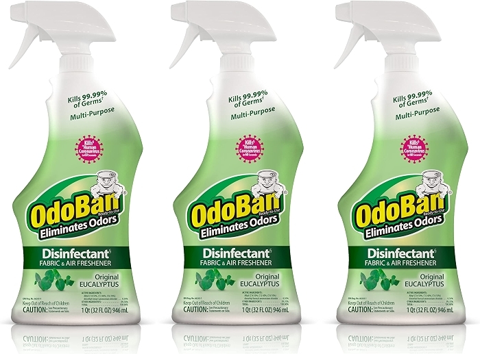 OdoBan Ready-to-Use Disinfectant and Odor Eliminator, 3 Spray Bottles, 32 oz Each
