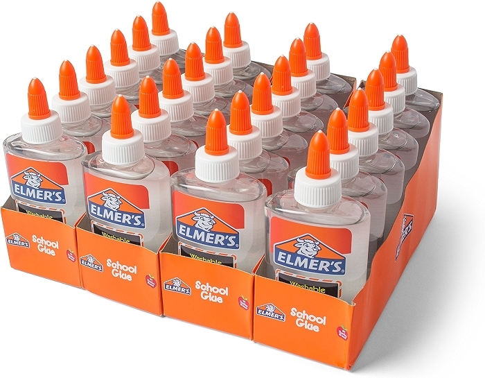 Elmer's Liquid School Glue, Clear, Washable, 5 Ounces, 24 Count