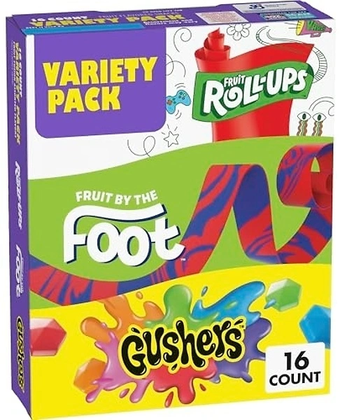 Fruit Flavored Snacks Variety Pack, Gluten Free, 16 ct, 10.2 oz, Vitamin C