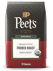 Peet's Coffee Ground Coffee Dark Roast, Organic French Roast, 18 Ounces