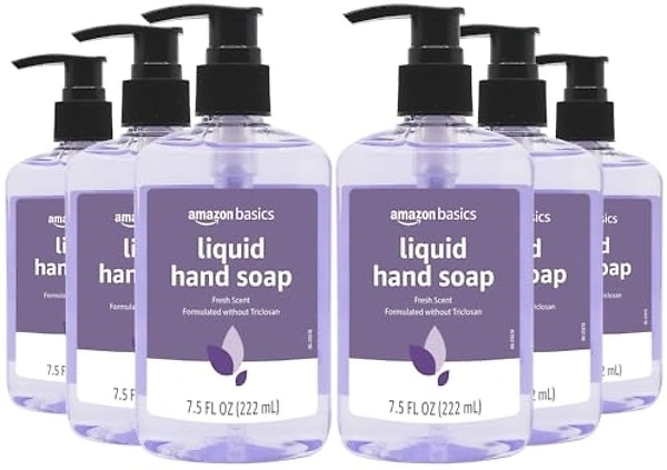 Amazon Basics Original Fresh Liquid Hand Soap with Moisturizers, 7.5 Fl Oz (Pack of 6)