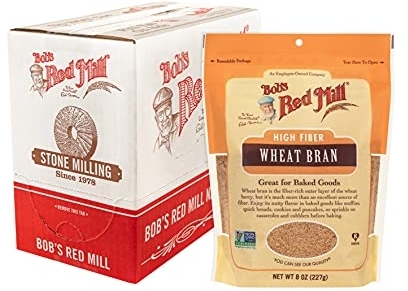 Bob's Red Mill Wheat Bran, 8oz (Pack of 4) - Non GMO, Vegan, Kosher
