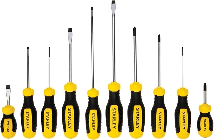 STANLEY Screwdriver Set, 10 Piece, Cross-Tip & Slotted (STHT60799)