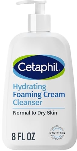 Cetaphil Cream to Foam Face Wash Hydrating Cleanser, 8oz