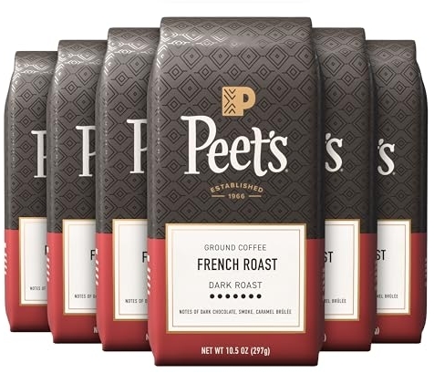 Peet's Coffee Ground Coffee Dark Roast, French Roast, 63 Ounces