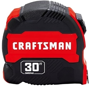 CRAFTSMAN 30-ft Tape Measure with Fraction Markings, Retractable (CMHT37445S)