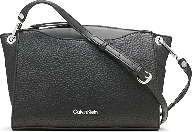 Calvin Klein Women's Garnet Top Zip Crossbody Handbag, Black, OS