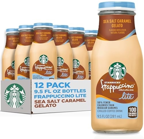 Starbucks Frappuccino Lite, Sea Salt Caramel Gelato, 9.5oz Bottles, (12 Pk)