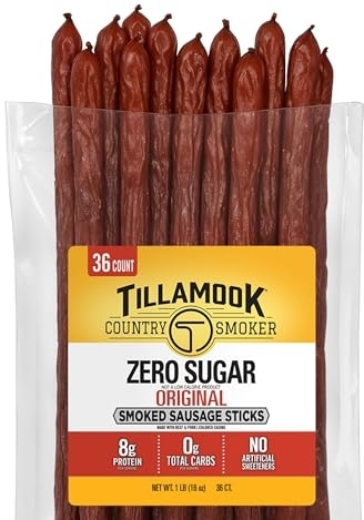 Tillamook Country Smoker Smoked Sausage, Zero Sugar, Original, 16 oz, 36 Count