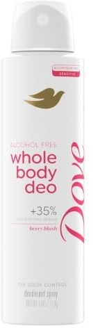 Dove Berry Blush Alcohol-Free Whole Body Deodorant Spray, 4 oz