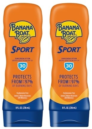 Banana Boat Sport Ultra Lotion Sunscreen Broad Spectrum, SPF 30, 8oz each, Twin Pack