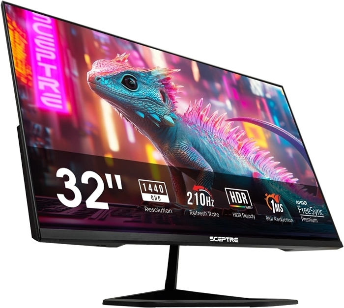 Sceptre 32-inch 2K QHD 2560 x 1440 Gaming Monitor up to 210Hz, Machine Black
