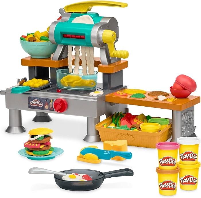Play-Doh Super Sizzlin' Kitchen Playset, 25+ Play Foods, Ages 3+