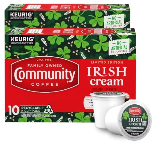 Community Coffee Irish Cream Flavored Coffee Pods, Medium Roast, 20 Count