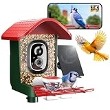 Cadrali 3K Smart Bird Feeder with Camera, 2.4GHz WiFi, AI Bird Species ID