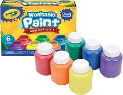 Crayola Washable Kids Paint, 6 Count, Assorted Colors for Painting Activities