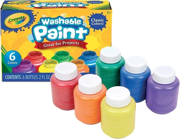 Crayola Washable Kids Paint, 6 Count, Assorted Colors for Painting Activities