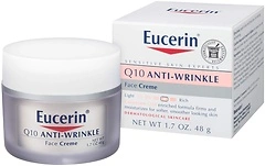 Eucerin Q10 Anti-Wrinkle Face Cream, Unscented Face Cream for Sensitive Skin, 1.7 Oz Jar